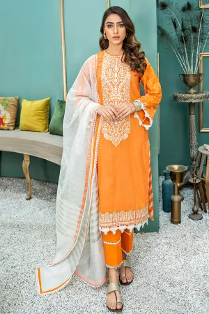 Aabyaan Luxury Lawn Collection 2021 – TURUNCU (AL-08)