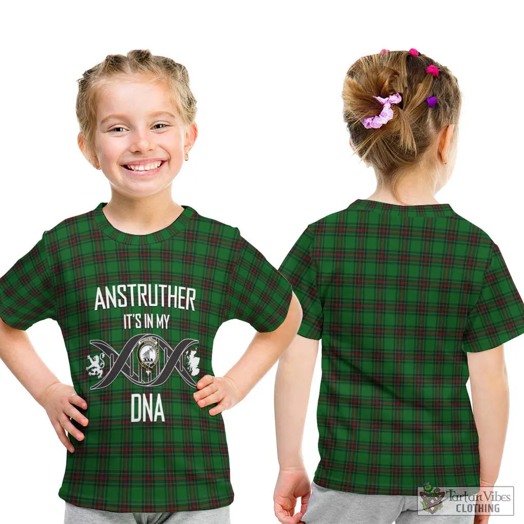 Anstruther Tartan Kid T-Shirt with Family Crest DNA In Me Style