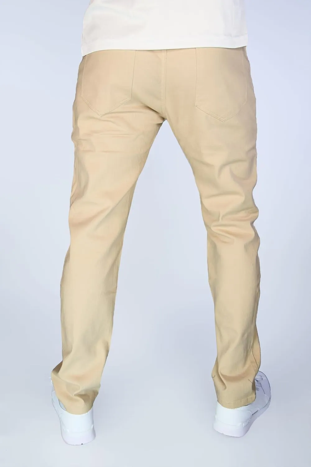 BAKANO Men's Skinny Slim Fit Stretch Pants Mid Rise with Flex Waist and 5 Pockets for Golf and Casual Wear Come in 3 Lengths