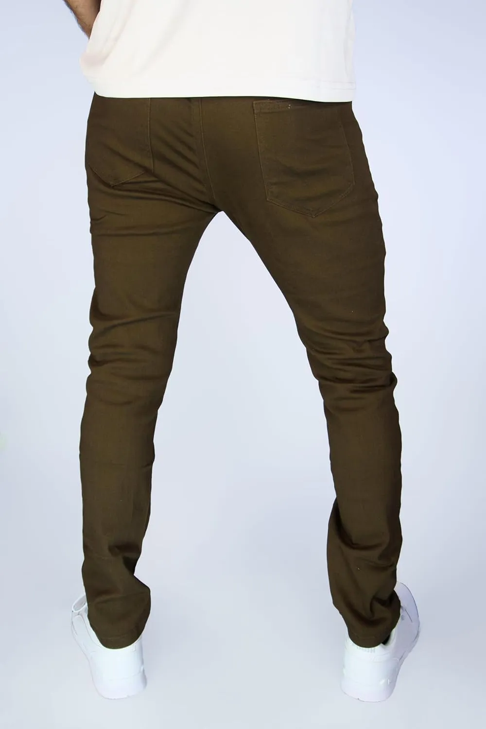 BAKANO Men's Skinny Slim Fit Stretch Pants Mid Rise with Flex Waist and 5 Pockets for Golf and Casual Wear Come in 3 Lengths