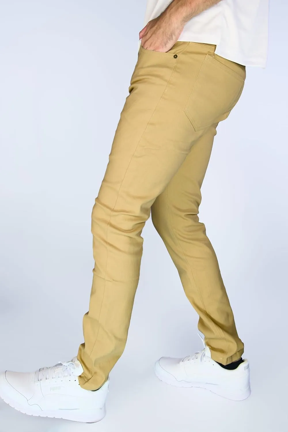 BAKANO Men's Skinny Slim Fit Stretch Pants Mid Rise with Flex Waist and 5 Pockets for Golf and Casual Wear Come in 3 Lengths