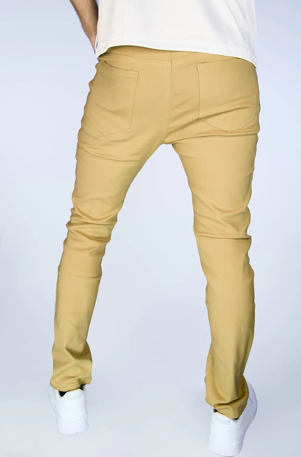 BAKANO Men's Skinny Slim Fit Stretch Pants Mid Rise with Flex Waist and 5 Pockets for Golf and Casual Wear Come in 3 Lengths