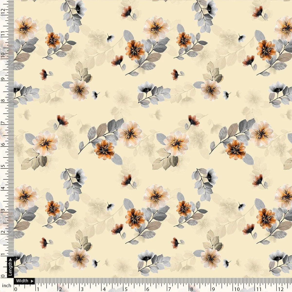 Beautiful Anemone Flower Bunch Digital Printed Fabric - Weightless