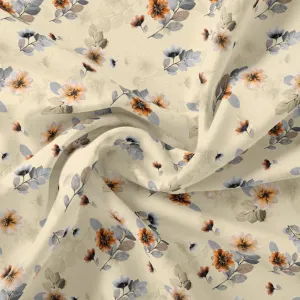 Beautiful Anemone Flower Bunch Digital Printed Fabric - Weightless
