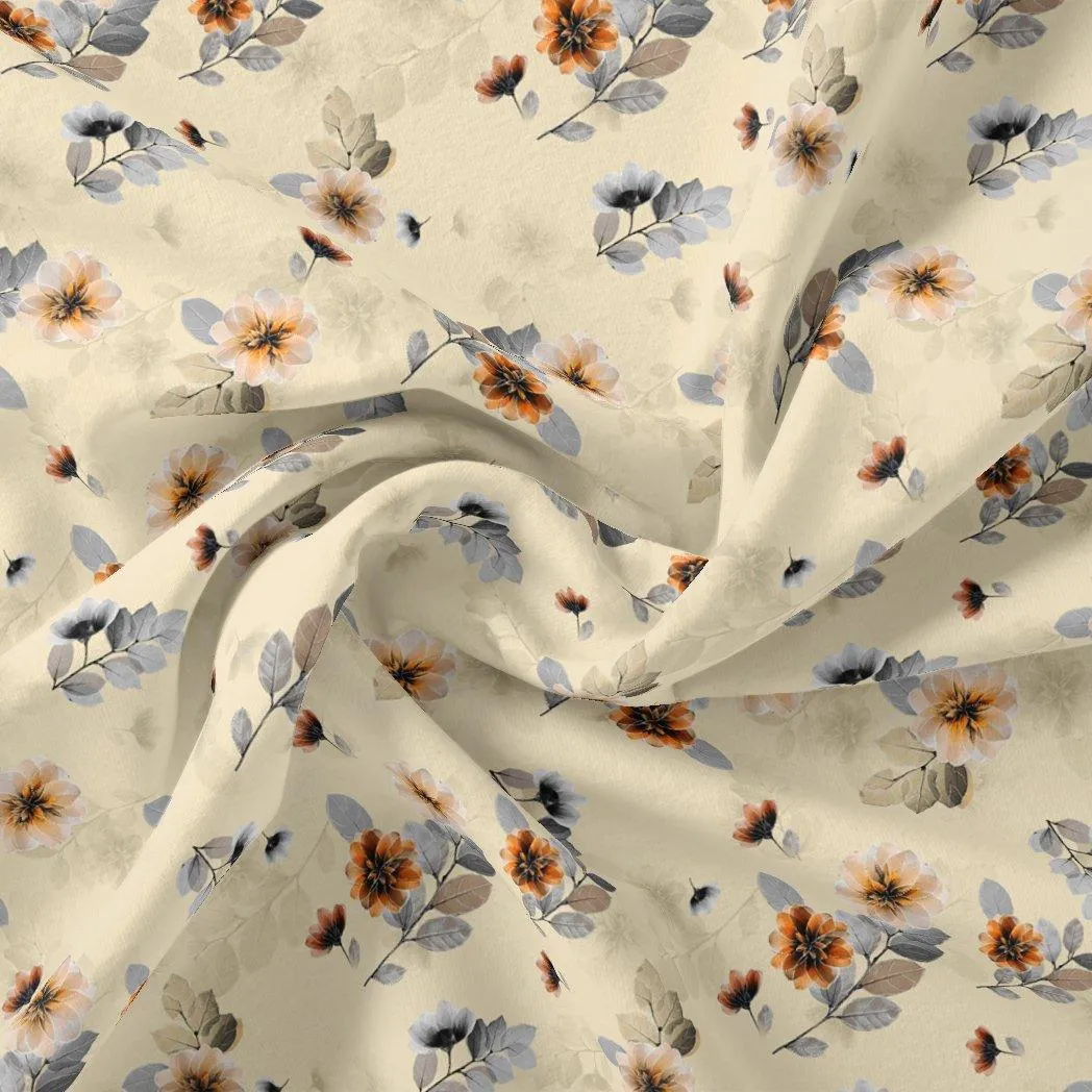 Beautiful Anemone Flower Bunch Digital Printed Fabric - Weightless