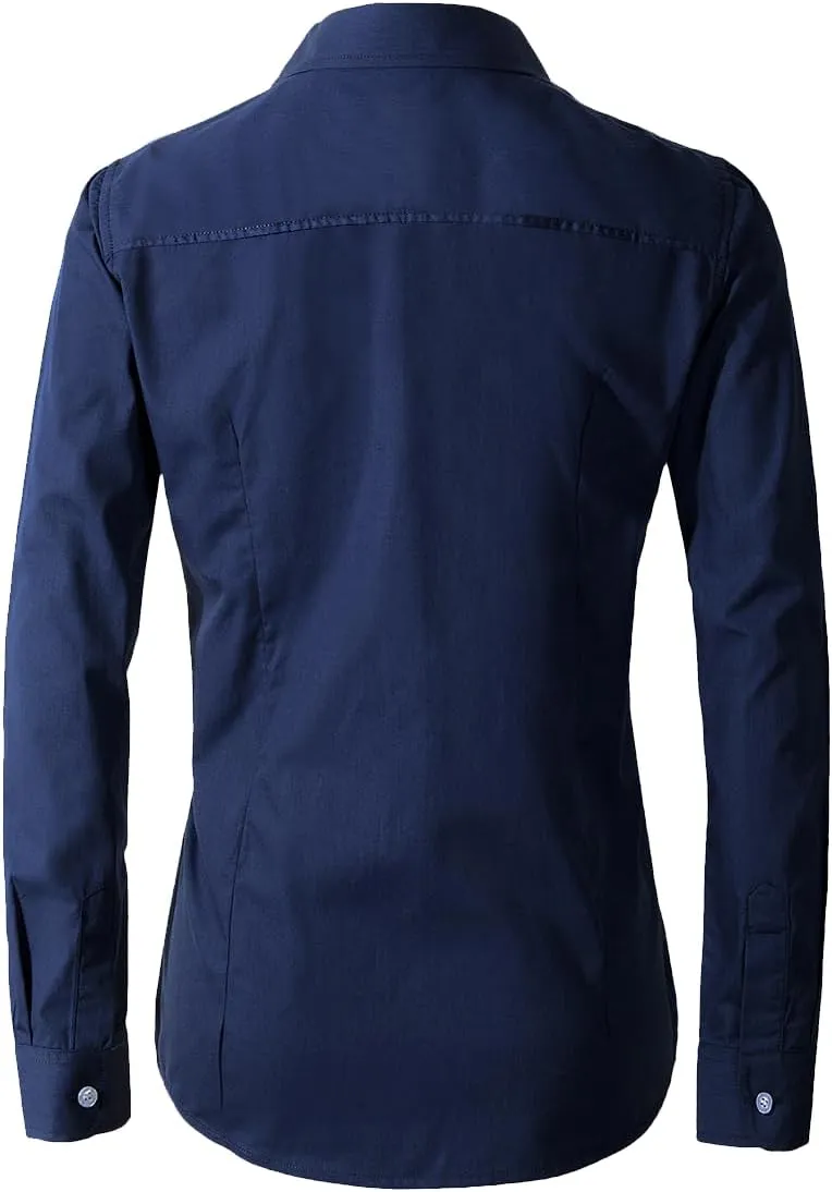 Beninos Womens Dress Shirts Long Sleeve Button Down Shirt Work Wear