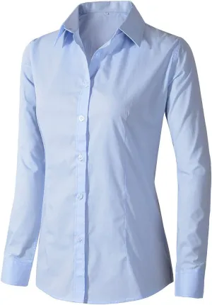 Beninos Womens Dress Shirts Long Sleeve Button Down Shirt Work Wear