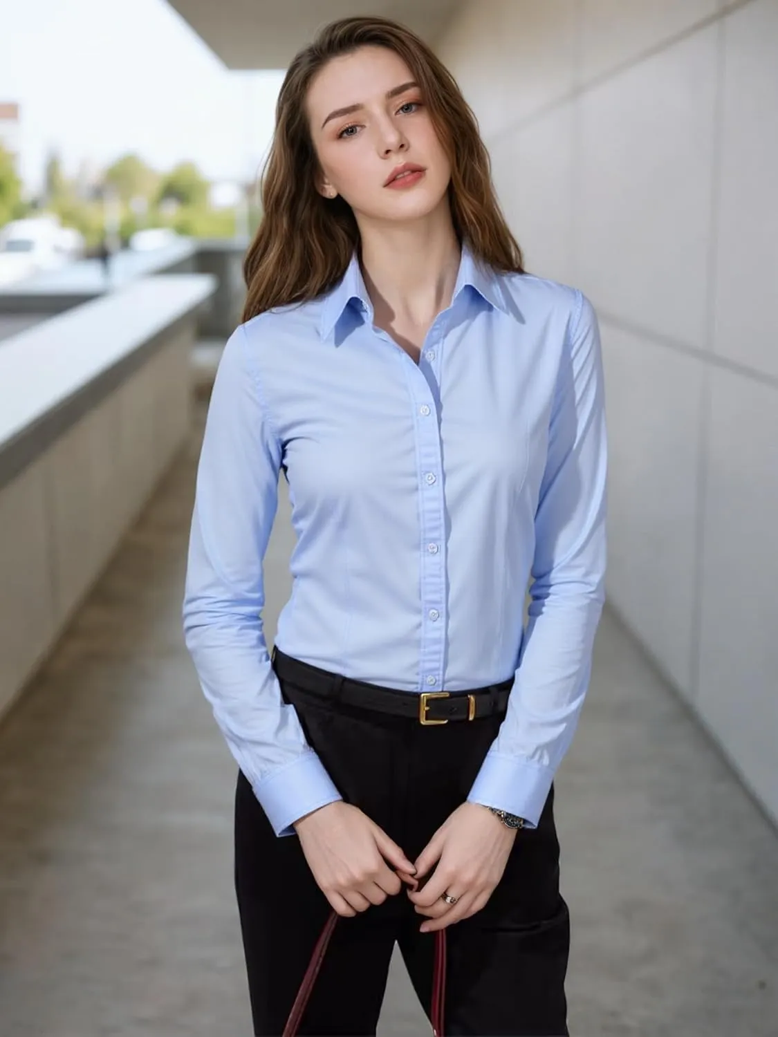 Beninos Womens Dress Shirts Long Sleeve Button Down Shirt Work Wear