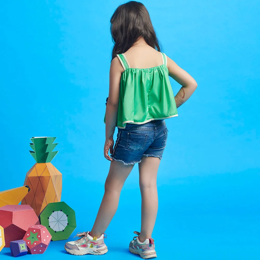 Big Blue Flower Top