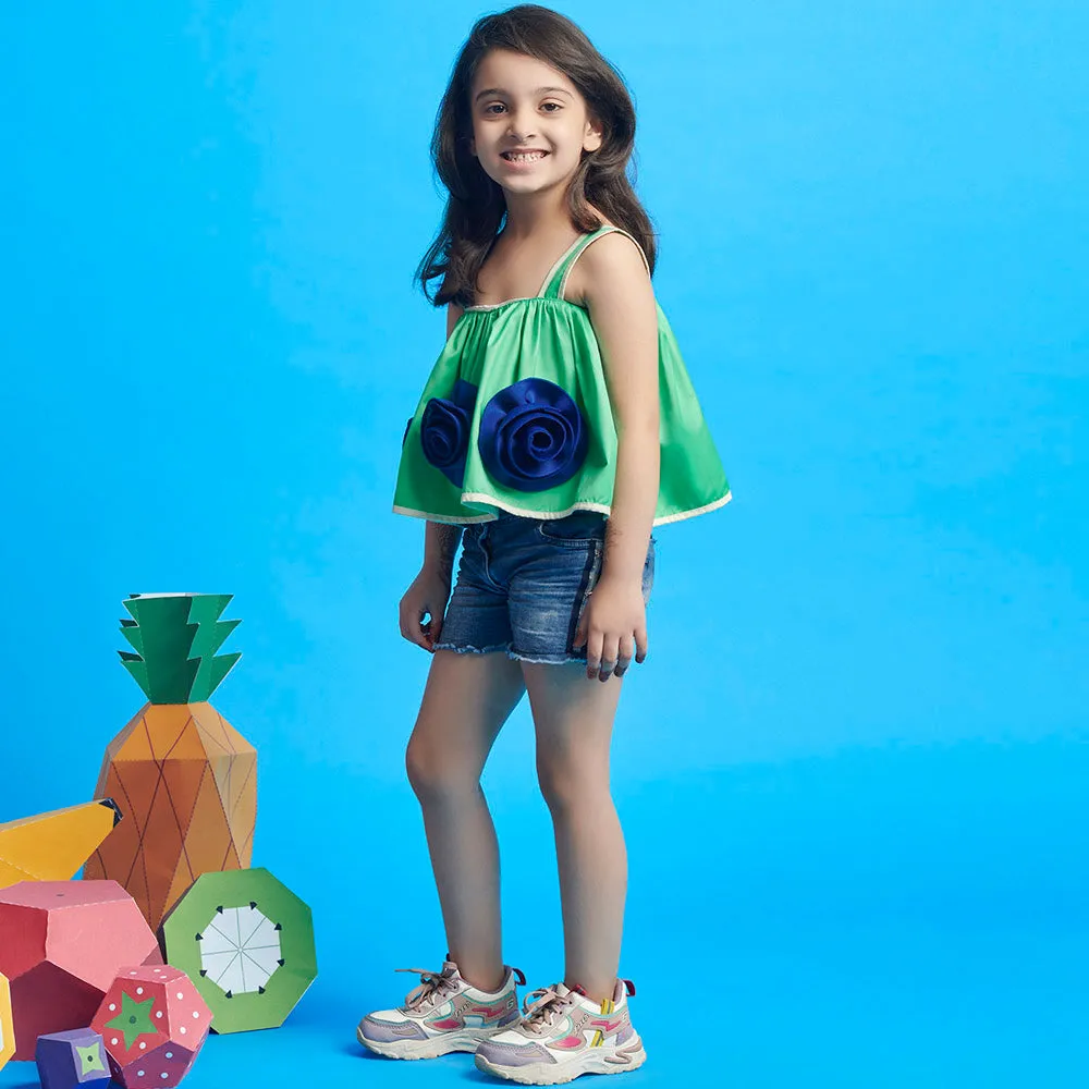 Big Blue Flower Top