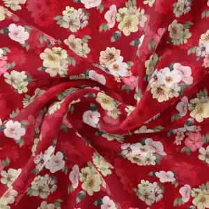 Big Narcissus Multi Colour Flower Digital Printed Fabric - Weightless