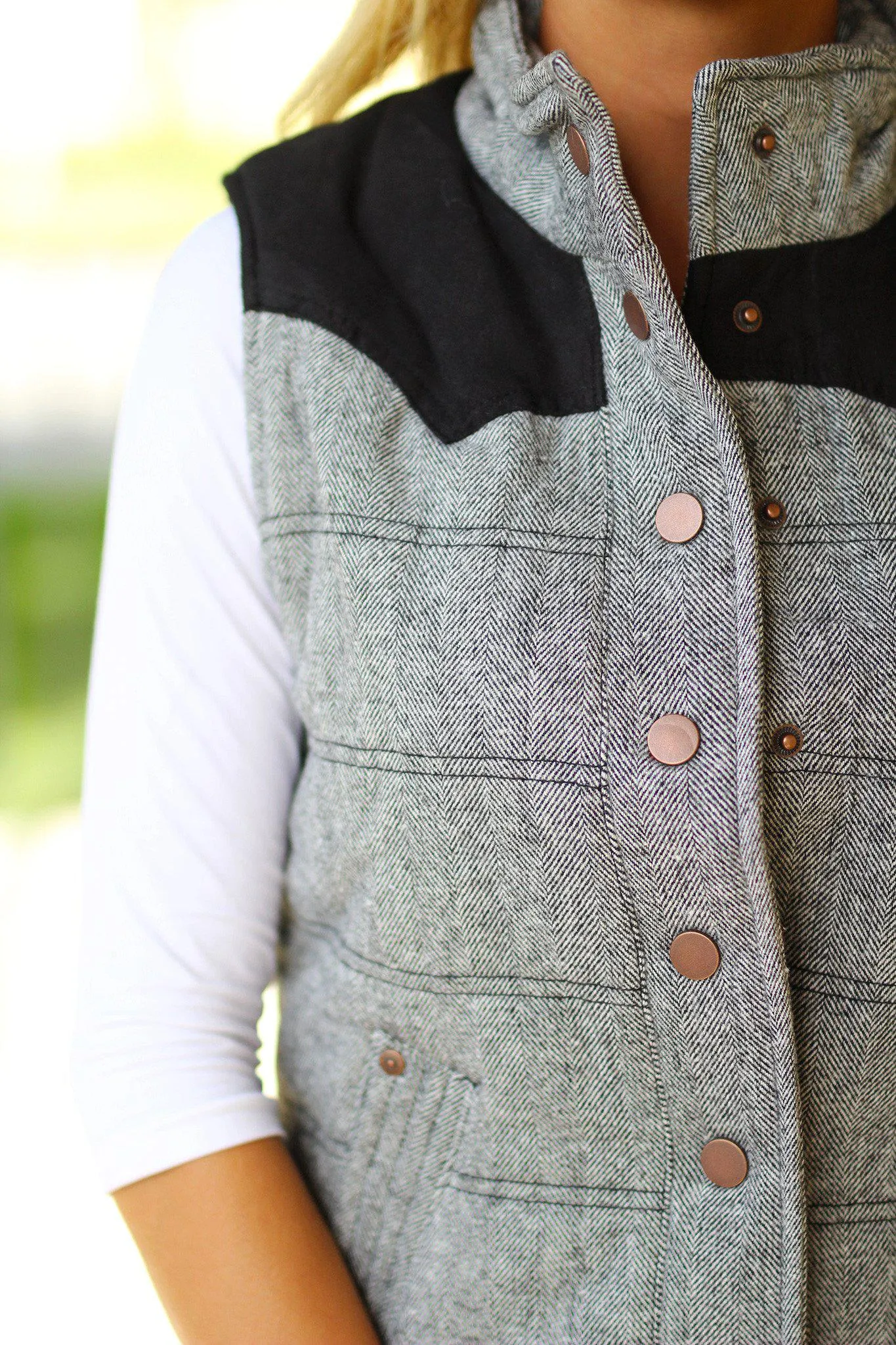 Black Button Vest