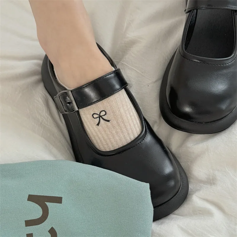 Bow Embroidery Cotton Women's Low-cut Liners Socks