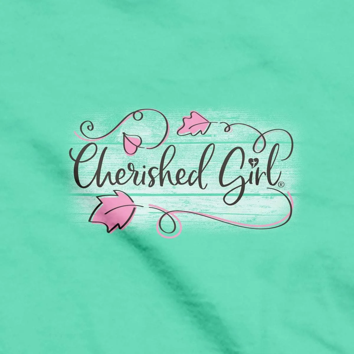 Cherished Girl Kerusso Amazing Grace How Swee The Sound Flower Cool Mint Green Cotton Crew Neck T-Shirt, Small
