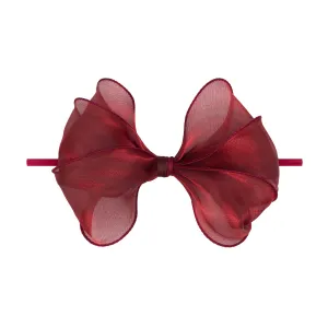 CLASSIC BOW SKINNY: ruby chiffon