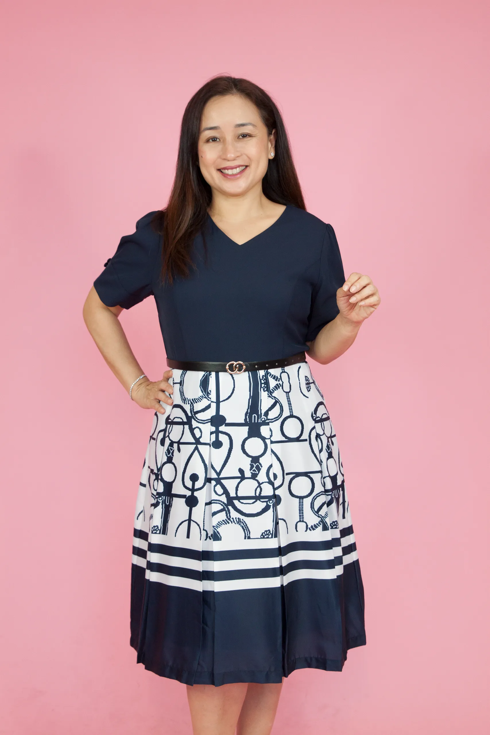 Classic Graphic Print Dress