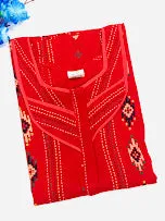 Comfy Red Color Cotton Nighty For Women