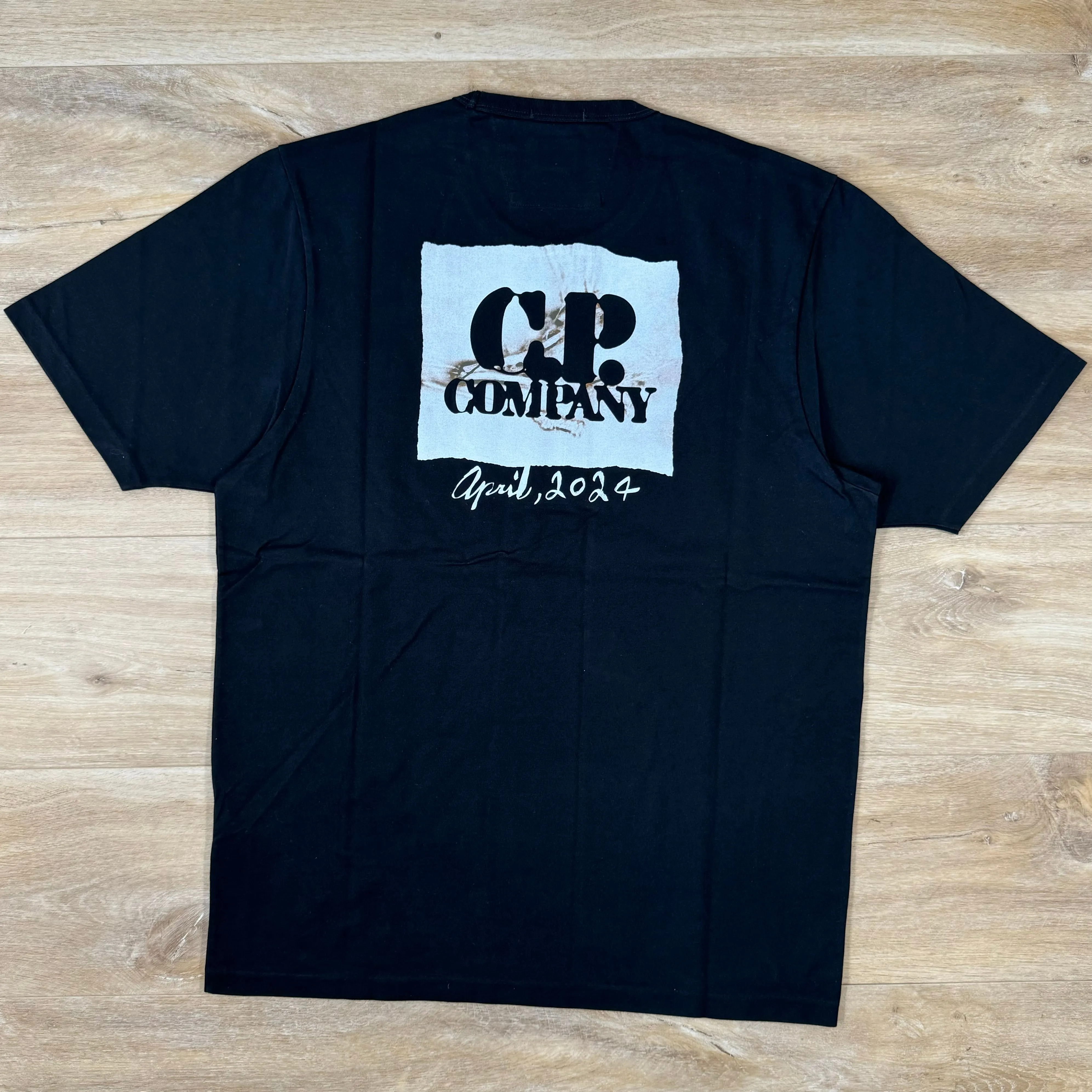 C.P. Company Mercerised Twisted Graphic T-Shirt in Black