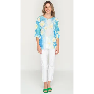 Daisy Floral Printed Knitted Casual Top For Womens