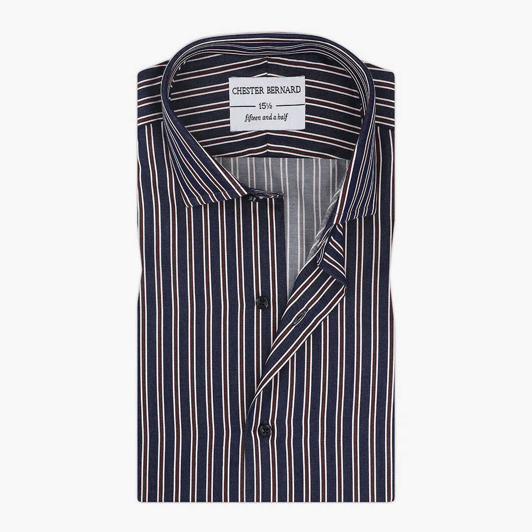 Denim Blue With White and Maroon Stripes OL-213