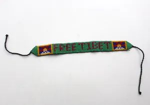 Free Tibet Assorted Pattern Green Glass Beads Unisex Bracelet