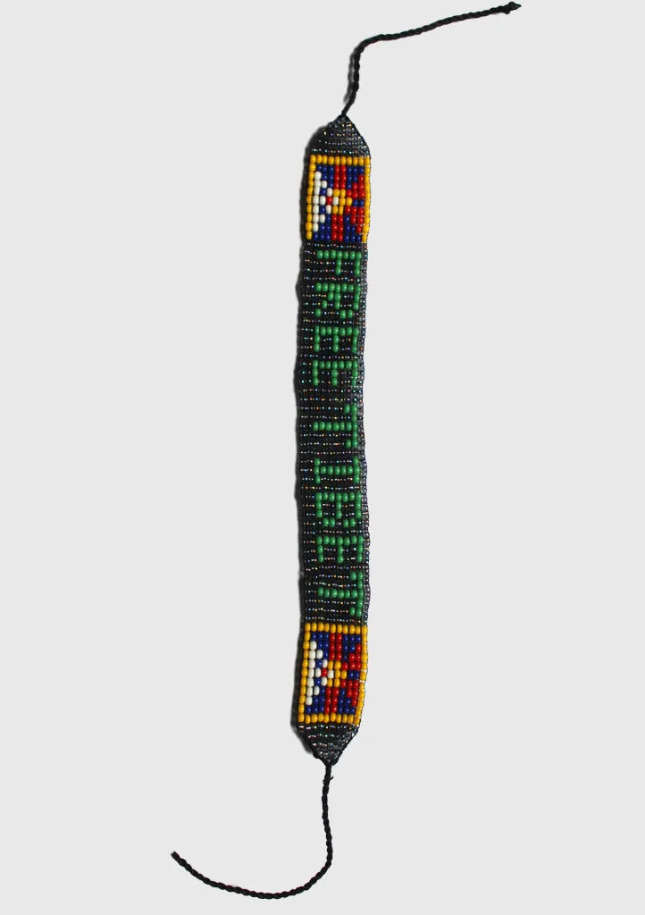 Free Tibet Assorted Pattern Green Glass Beads Unisex Bracelet