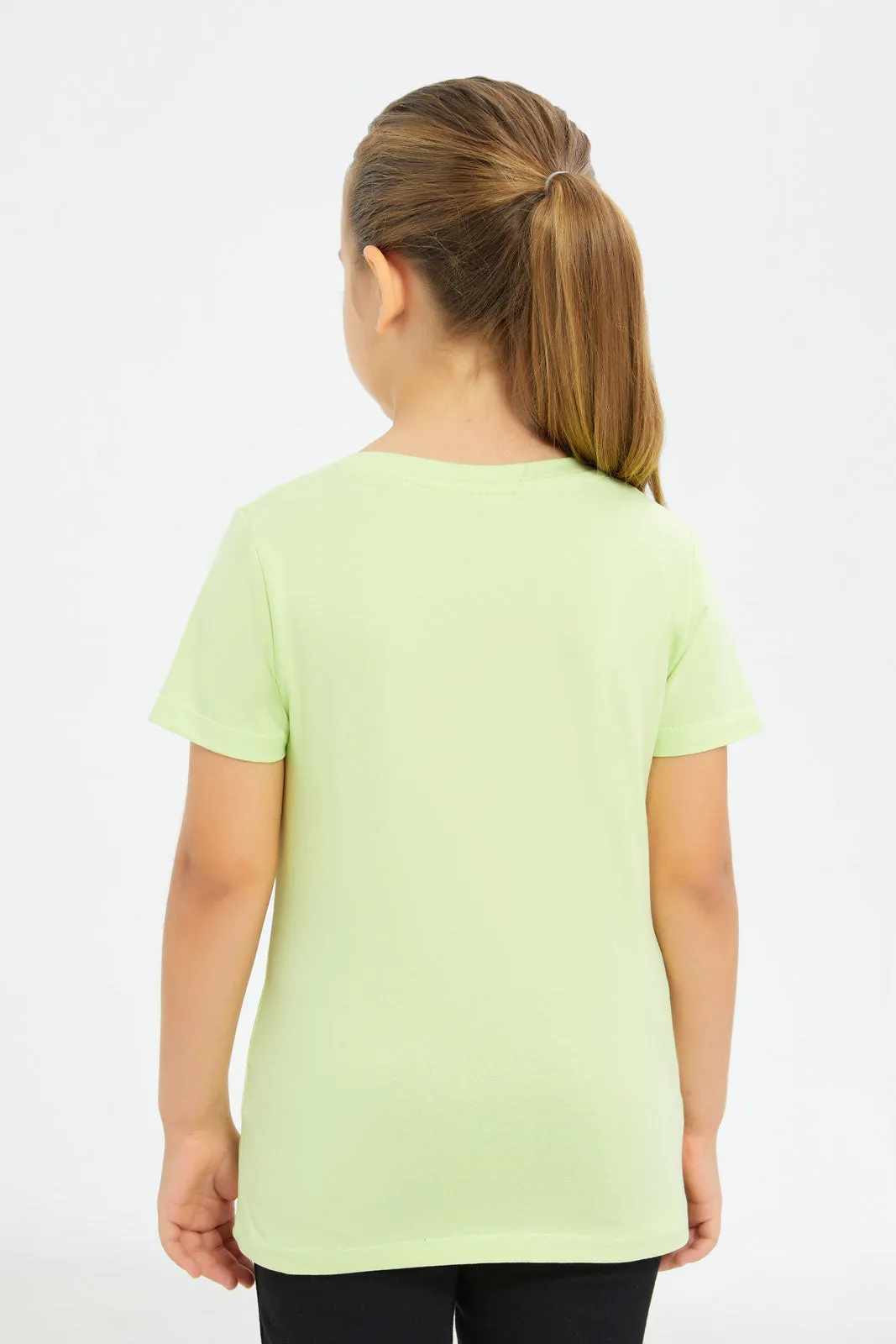 Girls Green Sun Print T-Shirt