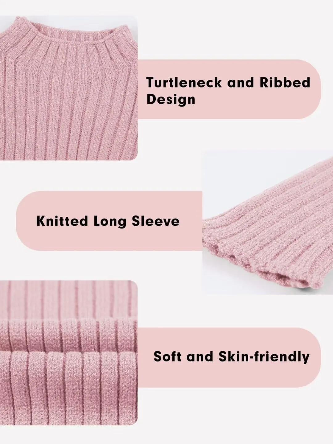 Girls Turtleneck Sweater Kids Casual Long Sleeve Knitted Slim Fit Pullover Tops 7-15 Years