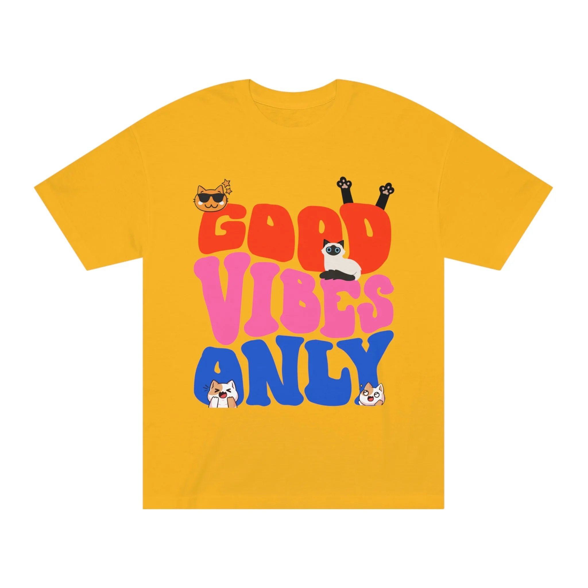Good Vibes Only Cat POD Unisex Classic Tee