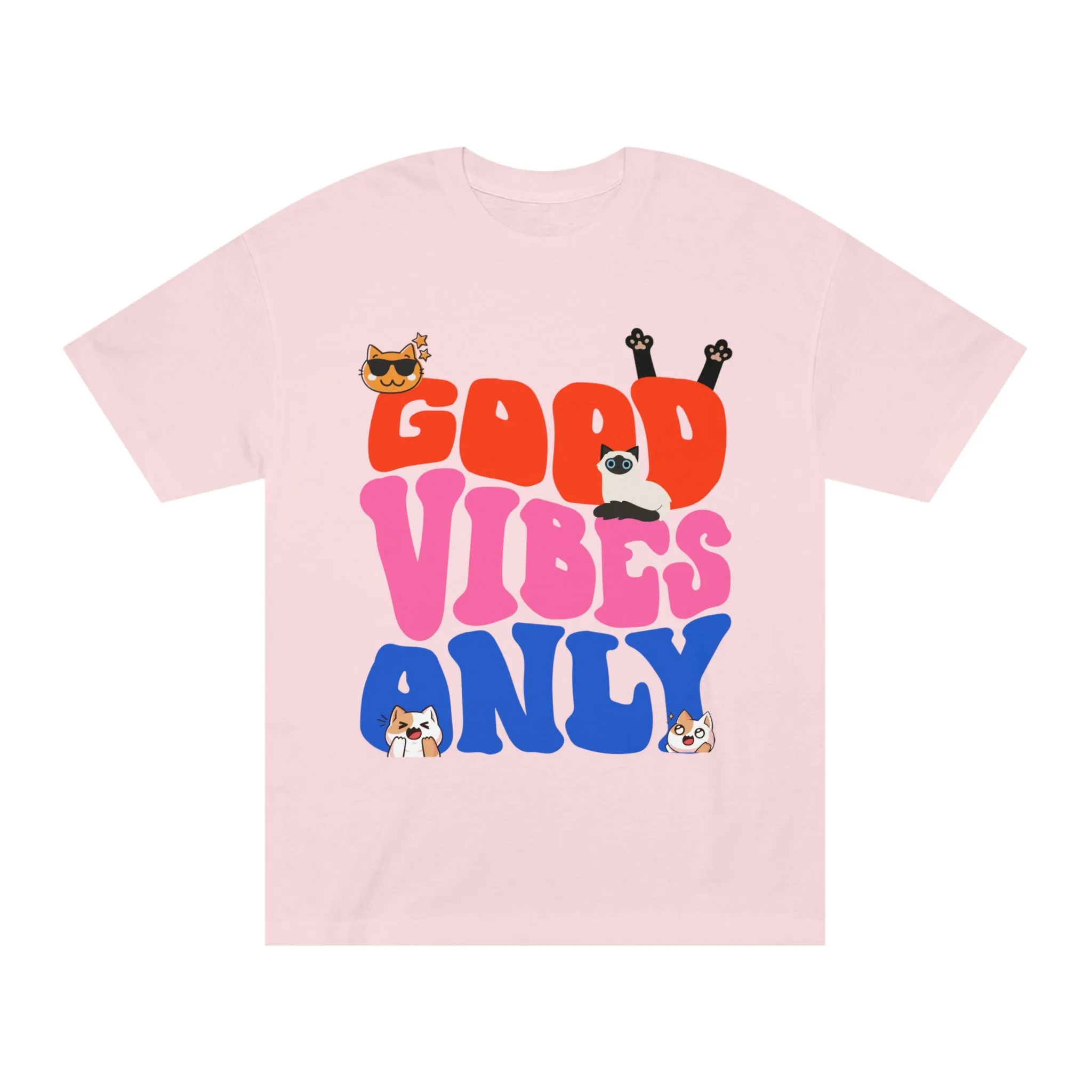 Good Vibes Only Cat POD Unisex Classic Tee