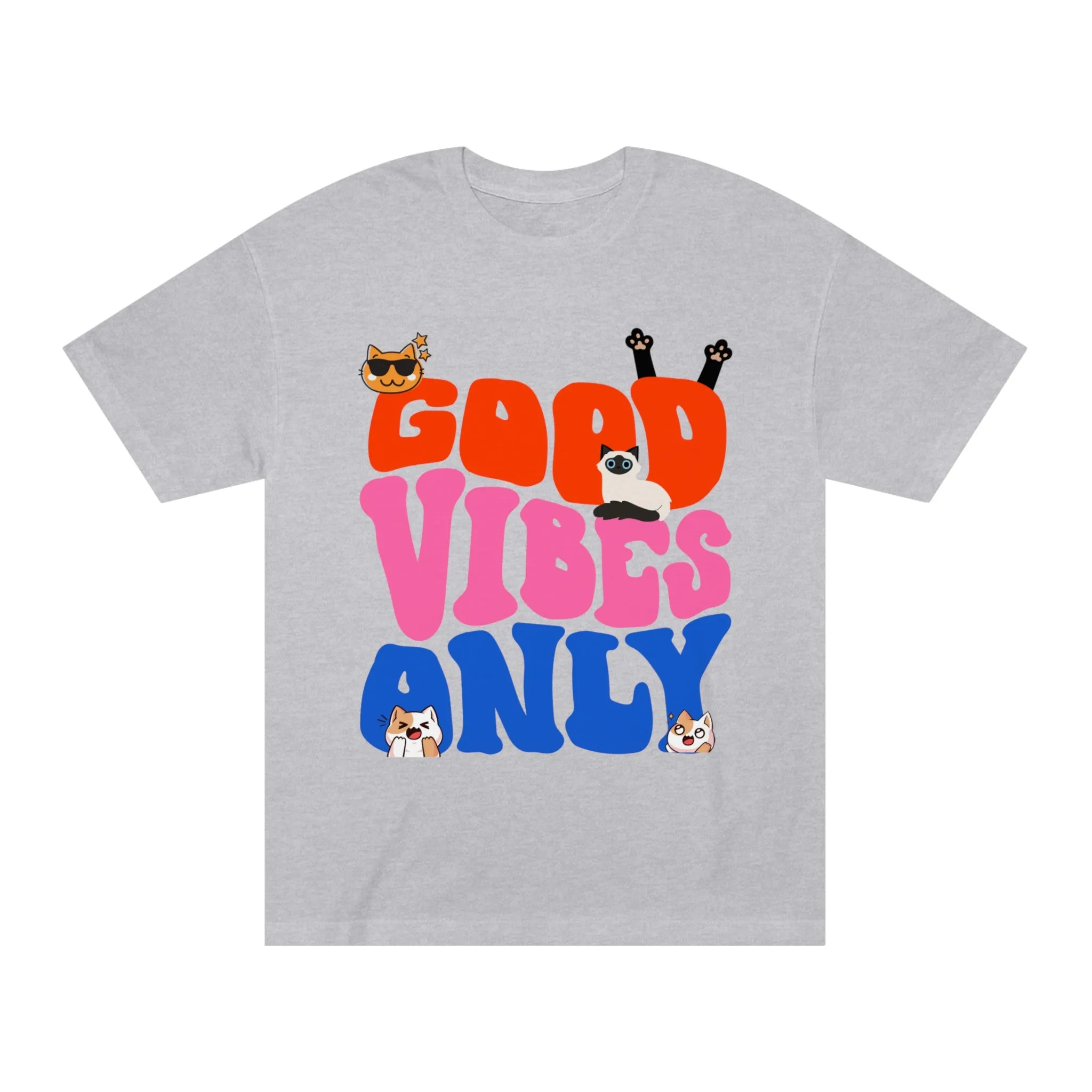 Good Vibes Only Cat POD Unisex Classic Tee