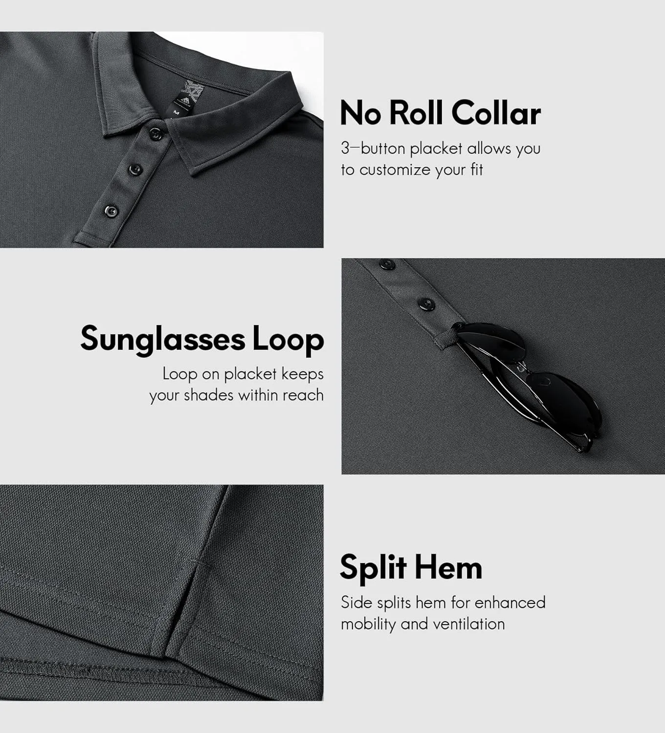 Haimont Men's Polo Shirts Golf Long Sleeve Lightweight Polyester Collared Tshirt Moisture Wicking Regular Fit