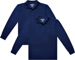 INGEAR Boys Long Sleeve Polo Shirt - School Uniforms/Golf/Casual Wear 2PK