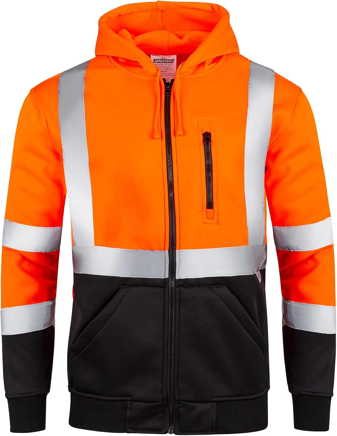 JORESTECH High Visibility Hoodie Full Zipper 100% Polyester ANSI