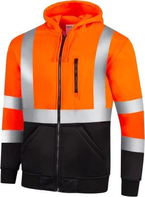 JORESTECH High Visibility Hoodie Full Zipper 100% Polyester ANSI