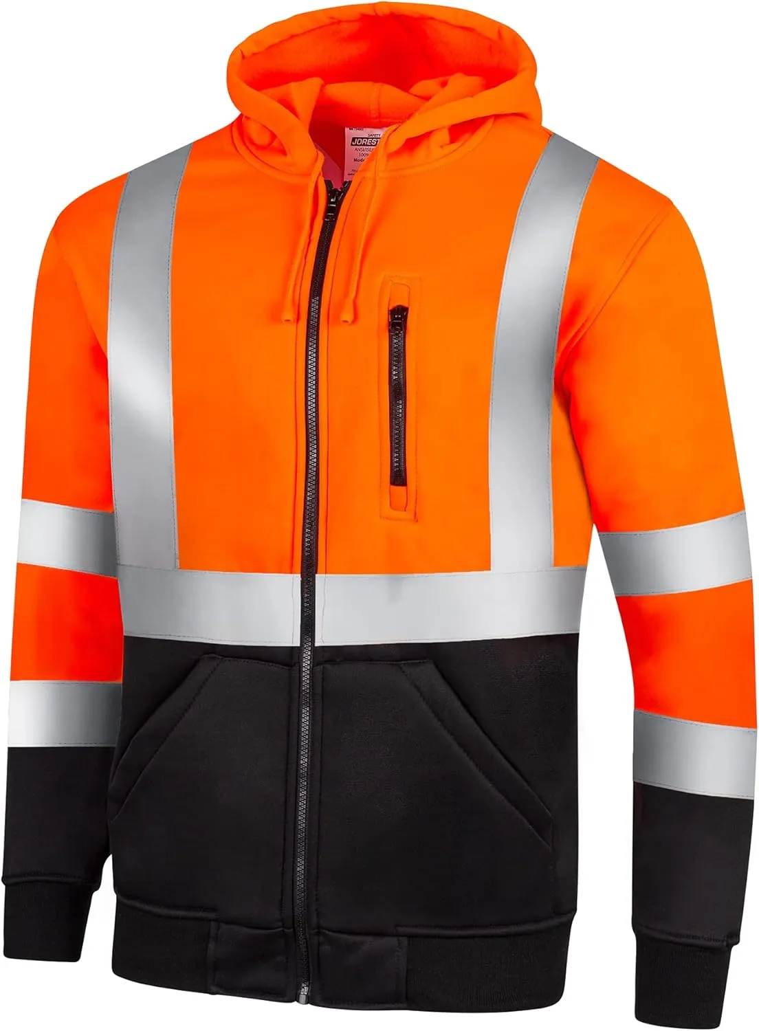 JORESTECH High Visibility Hoodie Full Zipper 100% Polyester ANSI