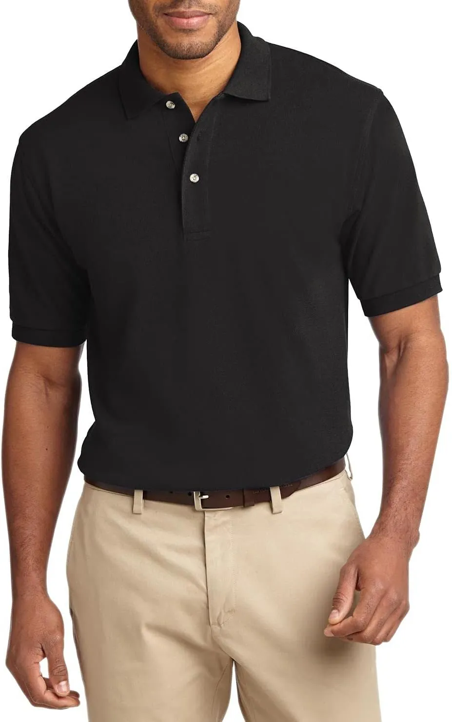 JustBlanks Men's Short Sleeves Heavyweight Cotton Pique Polo Shirt 100% Combed Cotton Jersey Heavyweight Polo Shirt for Men