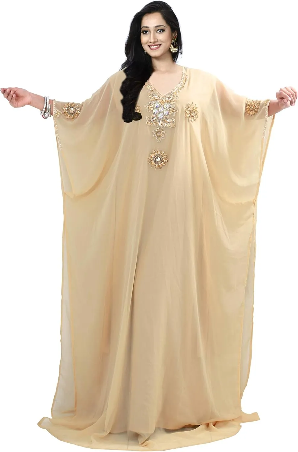 KoC Kaftans for Women Farasha Kimono Dress Beach wear Cover ups Top - Free Size