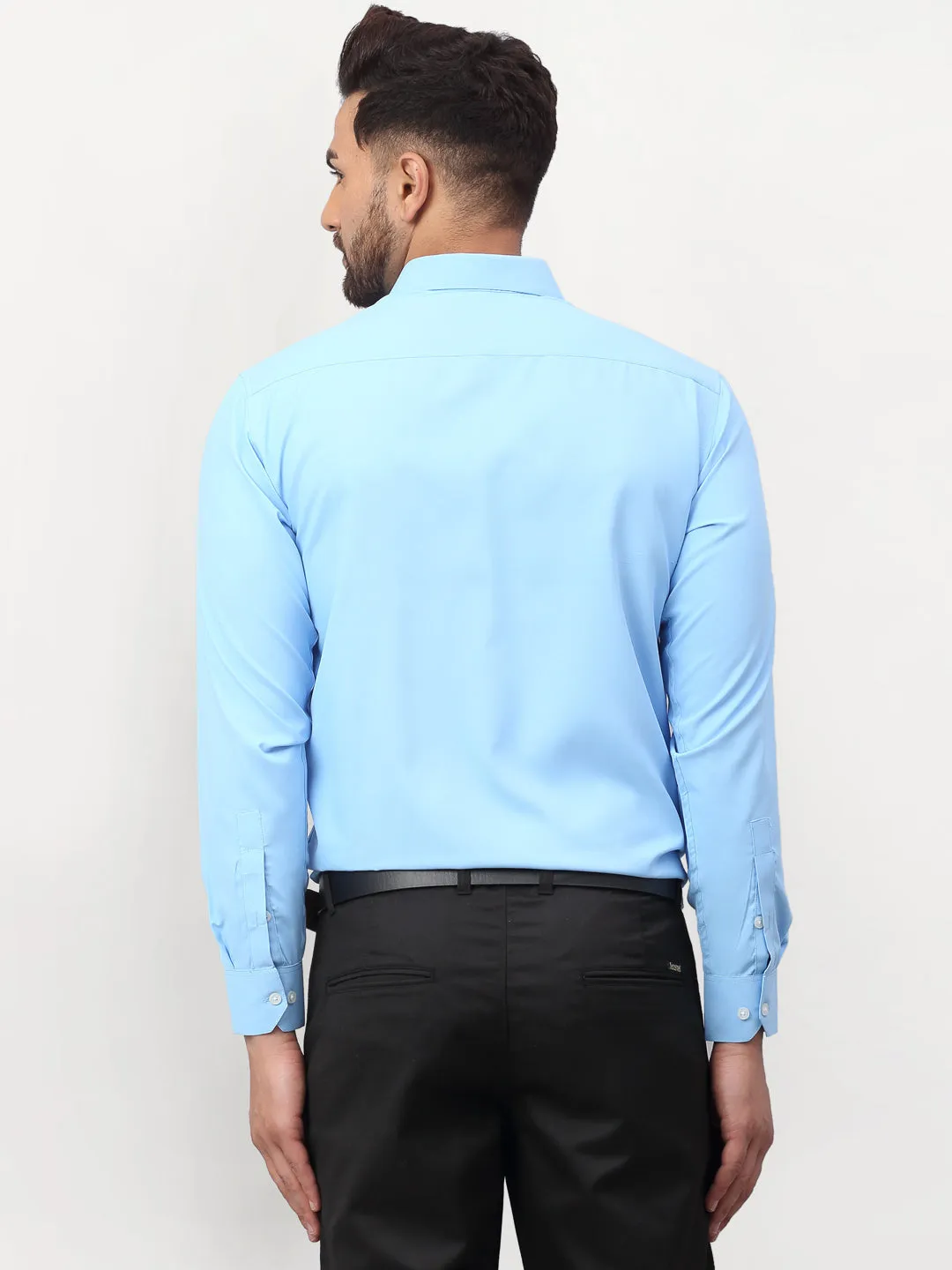 Men's Blue Solid Formal Shirts ( SF 777Light-Blue ) - Jainish
