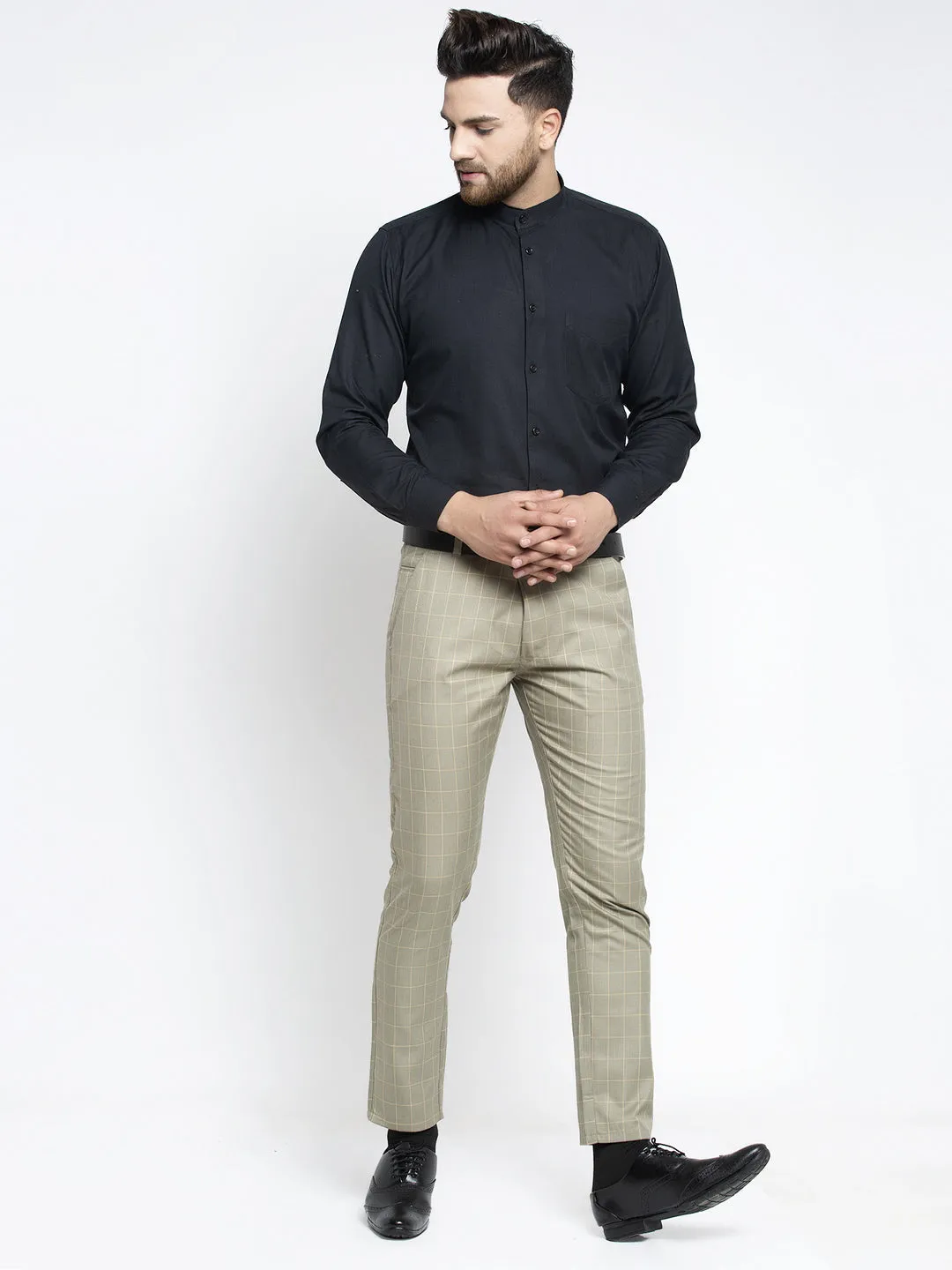 Men's Green Formal Trousers ( FGP 260Pista ) - Jainish