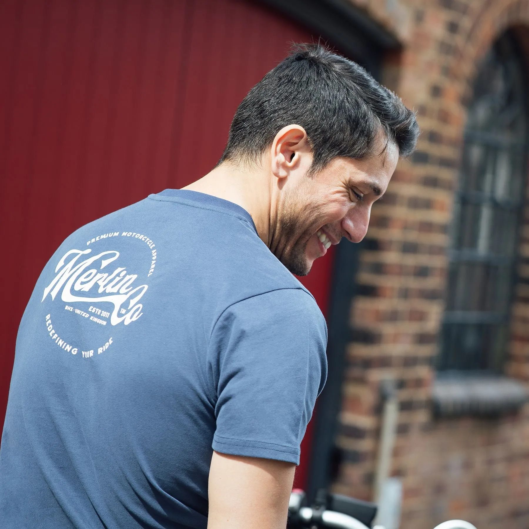 Merlin Truro Signature Organic Cotton Tee T-Shirt Navy Blue