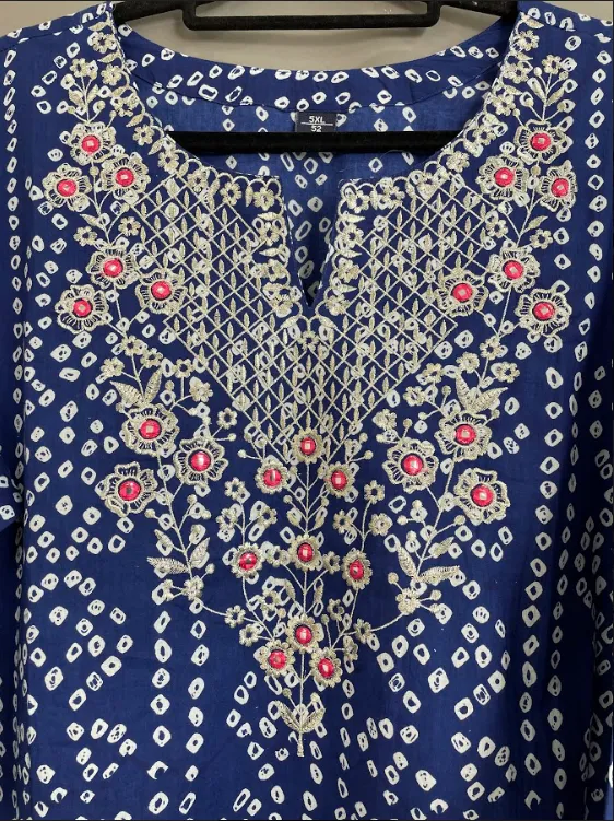 Navy Blue Plus Size Kurti