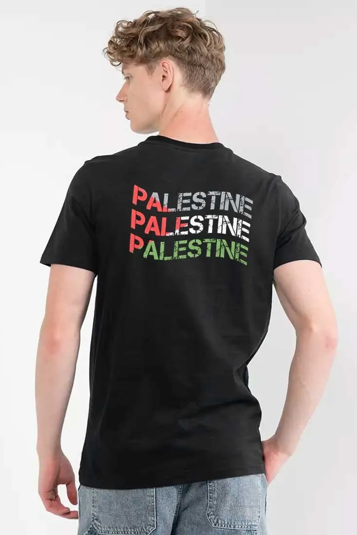 Polo Republica Men's Free Palestine Bold Print T Shirt - 100% Combed BCI Cotton
