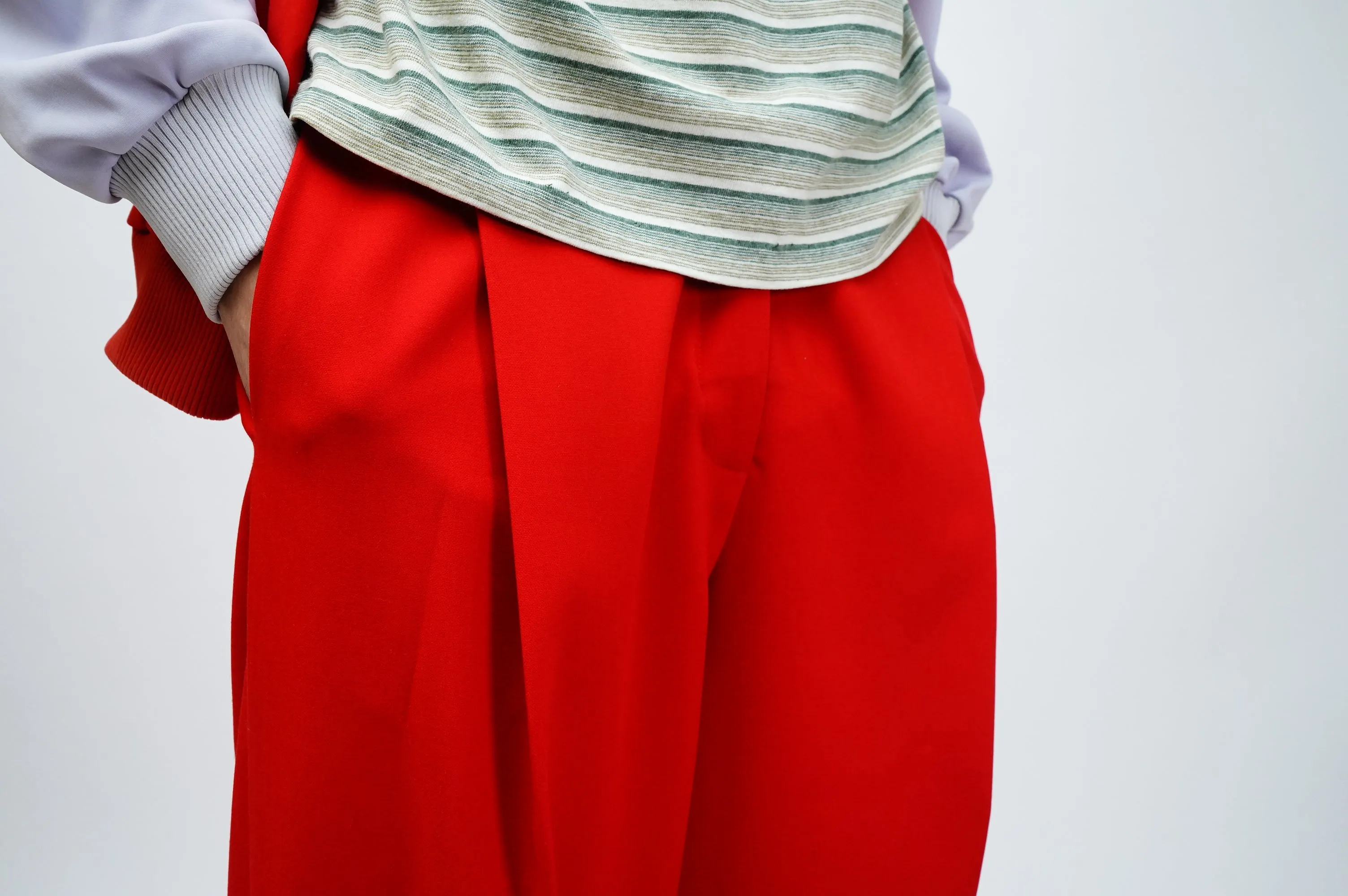 "LAURUSTINUS" -Polyester Baggy Slacks-