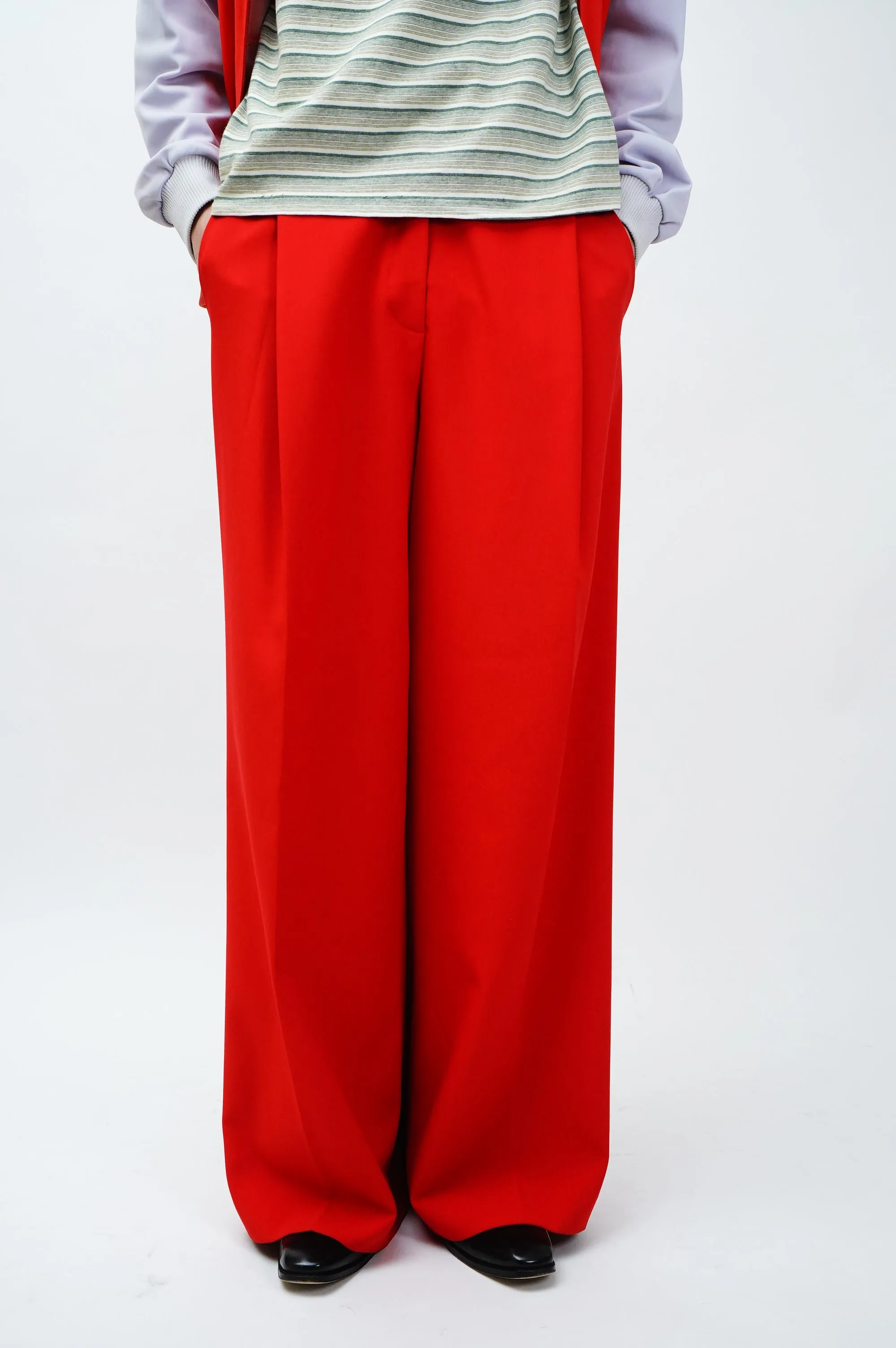 "LAURUSTINUS" -Polyester Baggy Slacks-