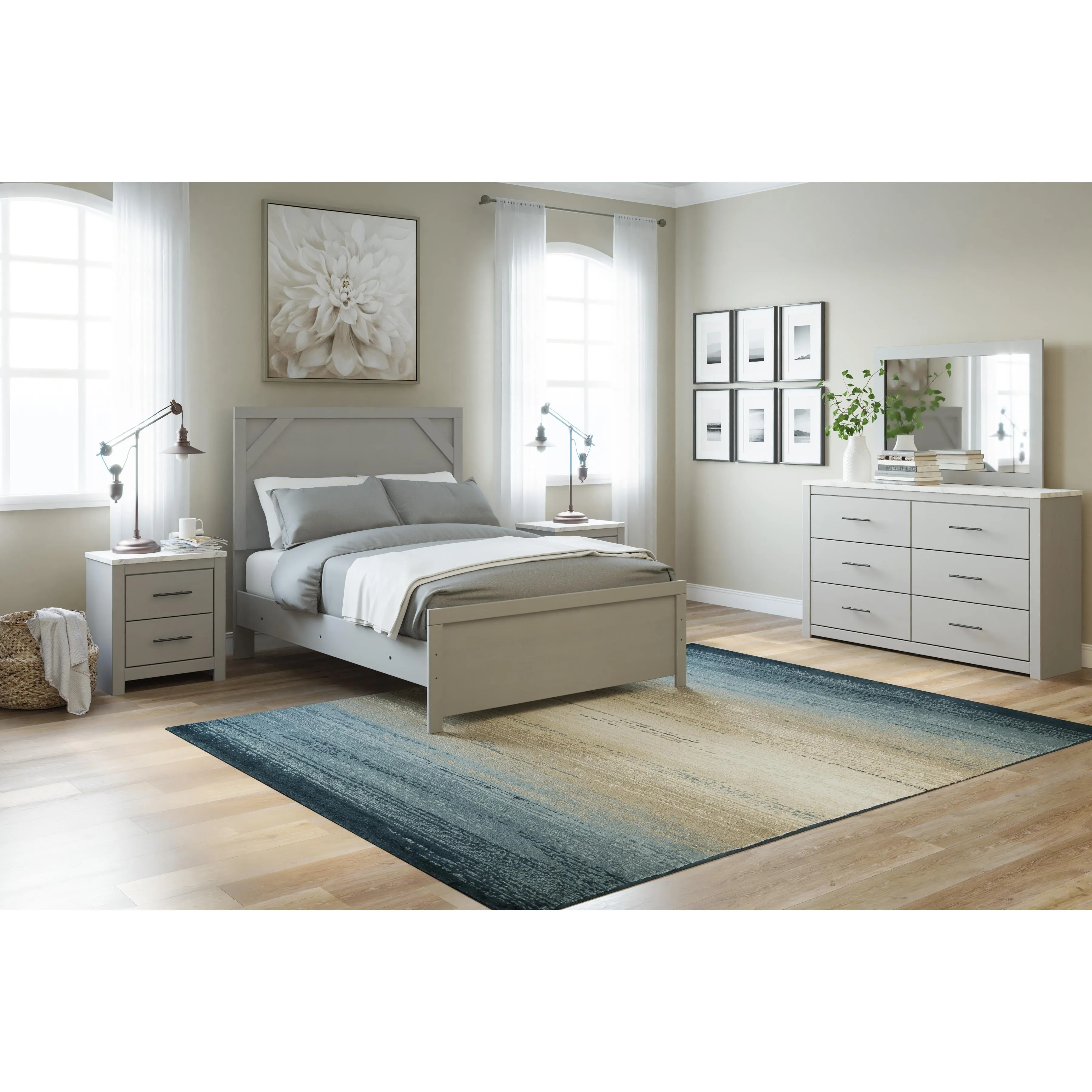 Signature Design by Ashley Cottonburg 6-Drawer Dresser with Mirror B1192-31/B1192-36