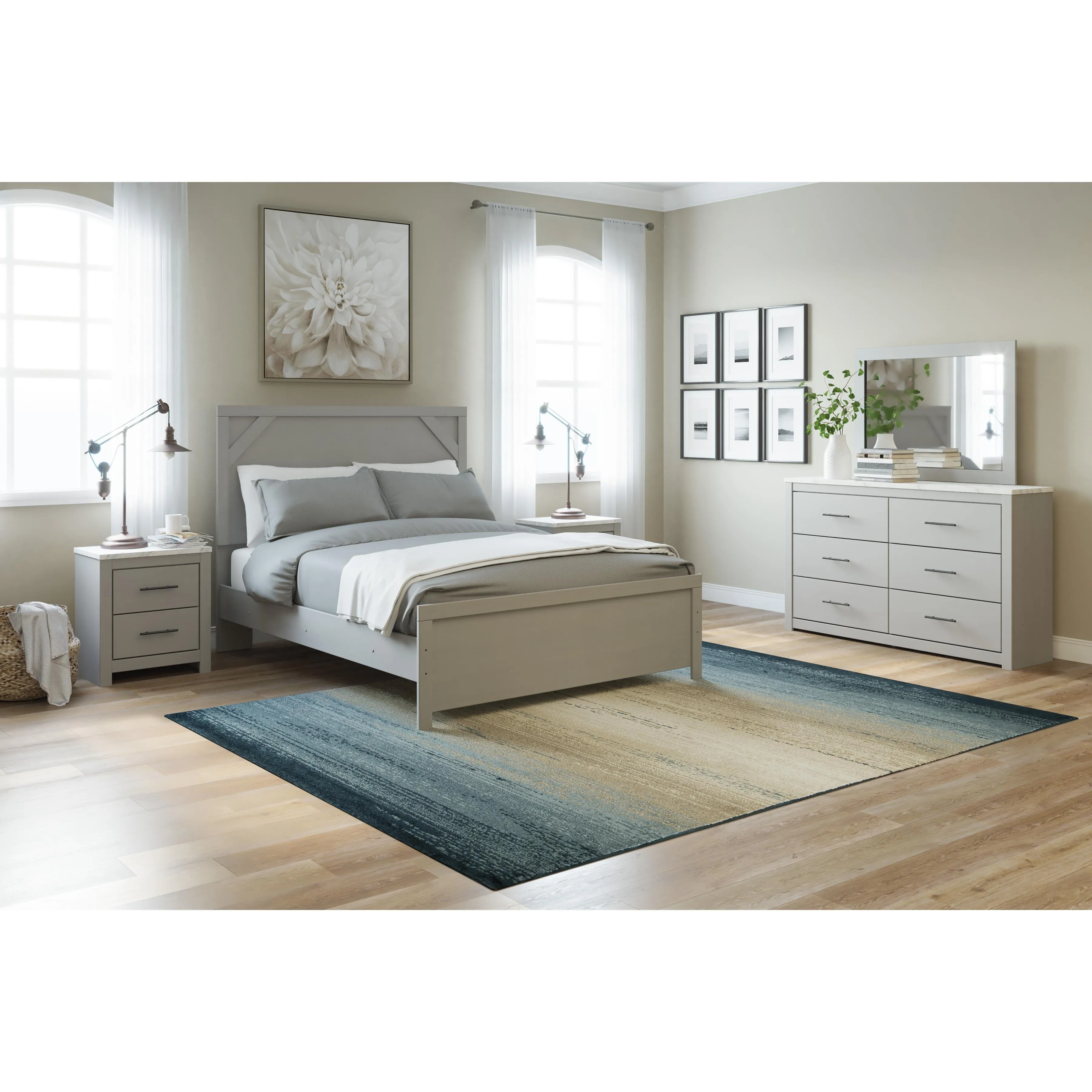Signature Design by Ashley Cottonburg 6-Drawer Dresser with Mirror B1192-31/B1192-36
