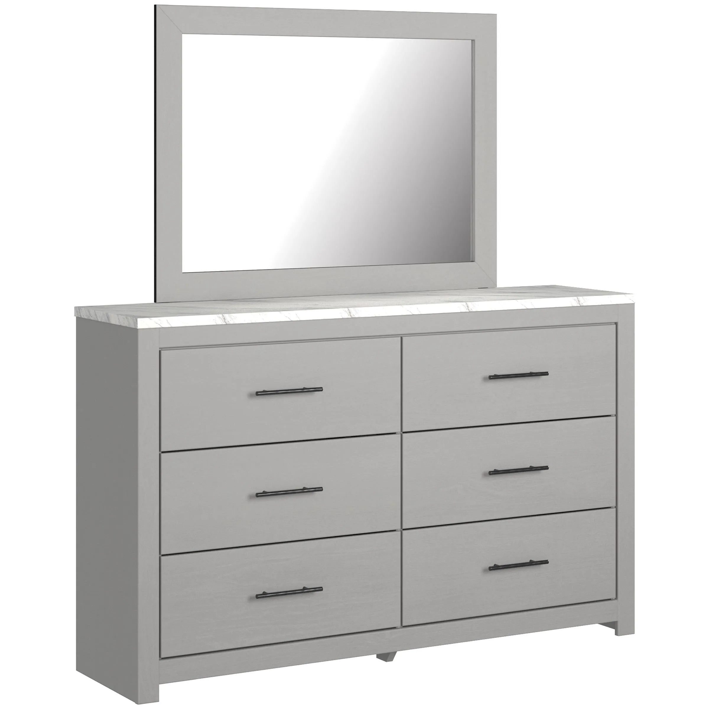 Signature Design by Ashley Cottonburg 6-Drawer Dresser with Mirror B1192-31/B1192-36