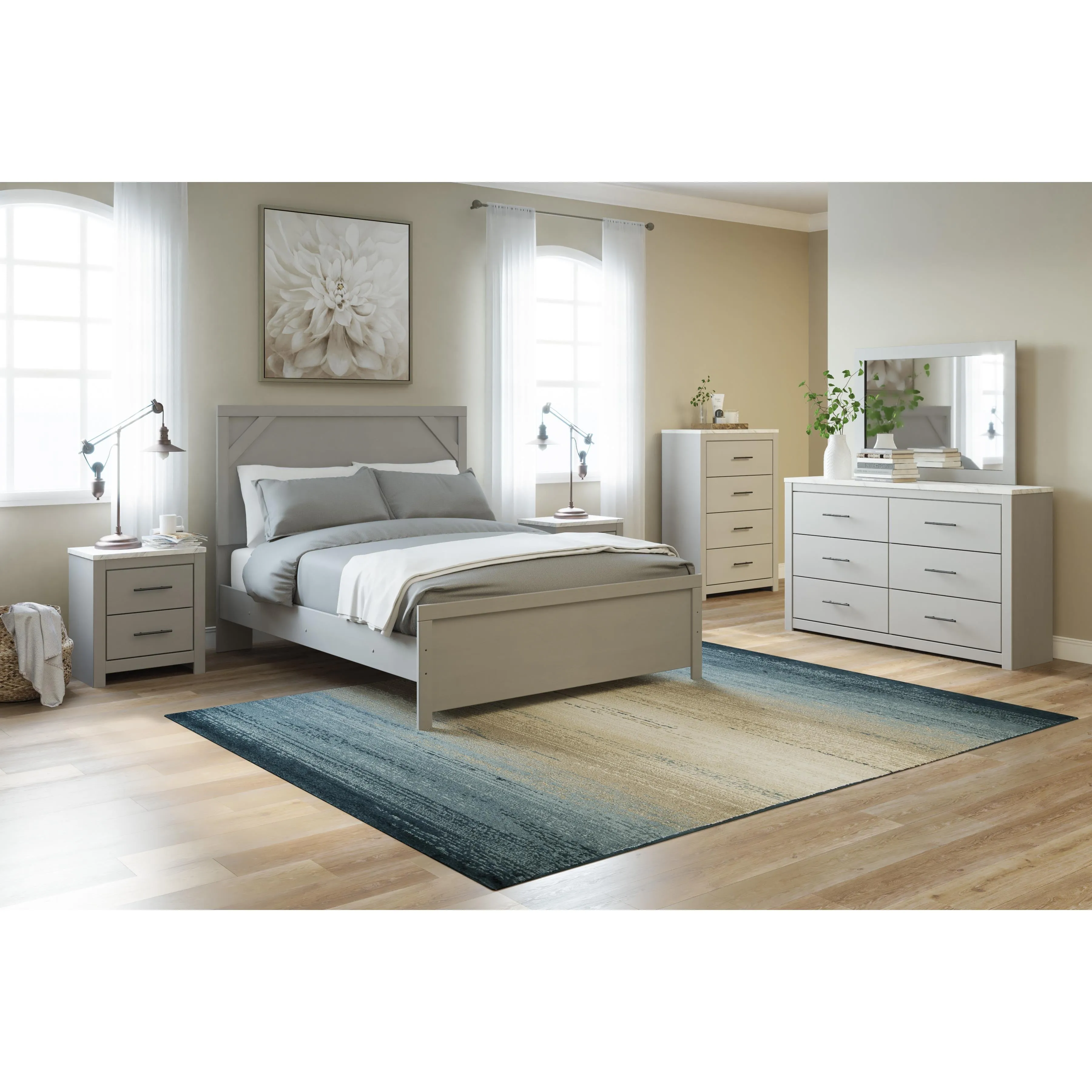 Signature Design by Ashley Cottonburg 6-Drawer Dresser with Mirror B1192-31/B1192-36