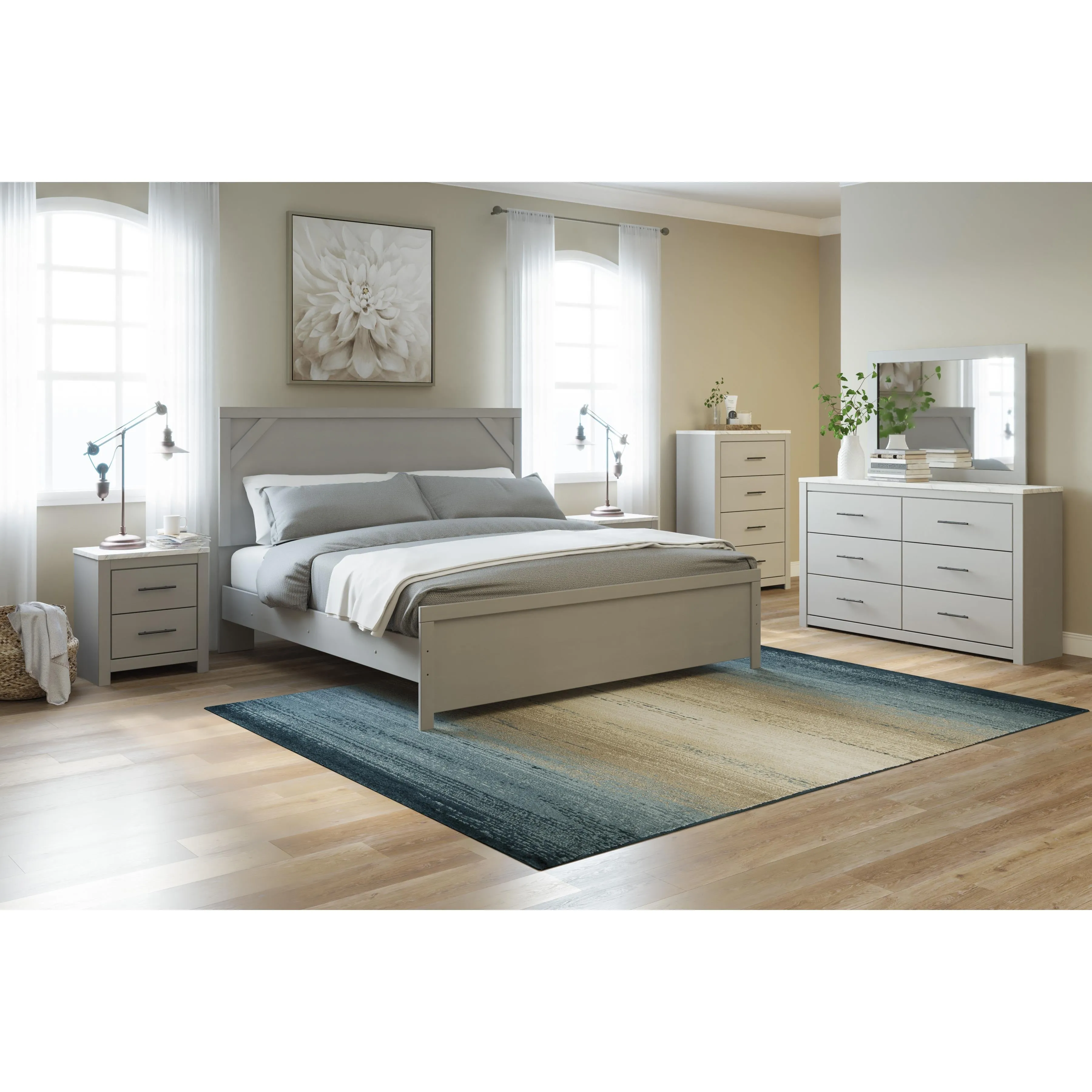 Signature Design by Ashley Cottonburg 6-Drawer Dresser with Mirror B1192-31/B1192-36